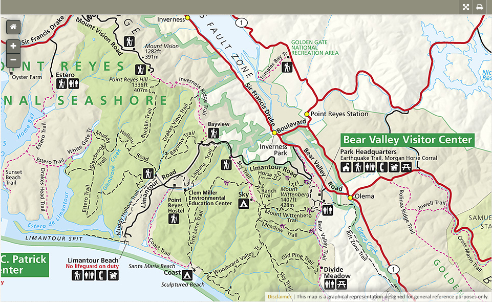 Karte von Point Reyes Park